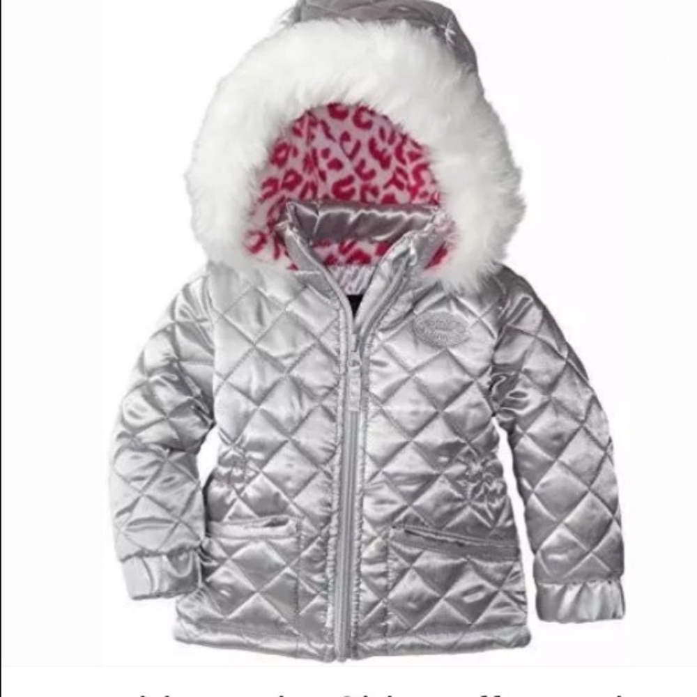 Steve Madden Baby Girls Puffer Jacket Silver